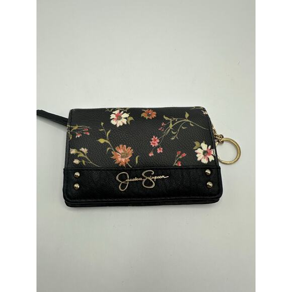 Jessica Simpson Black Floral Bifold Wallet - Picture 1 of 3